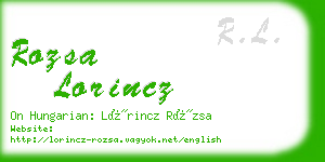 rozsa lorincz business card